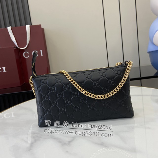 Gucci專櫃古馳最新款原廠牛皮鏈條包麻將包 jh1971型號：779791